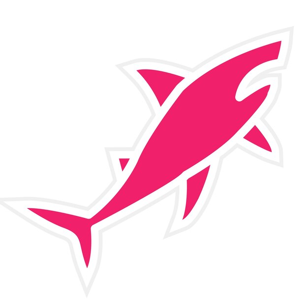 Diseño vectorial de estilo de icono de tiburón