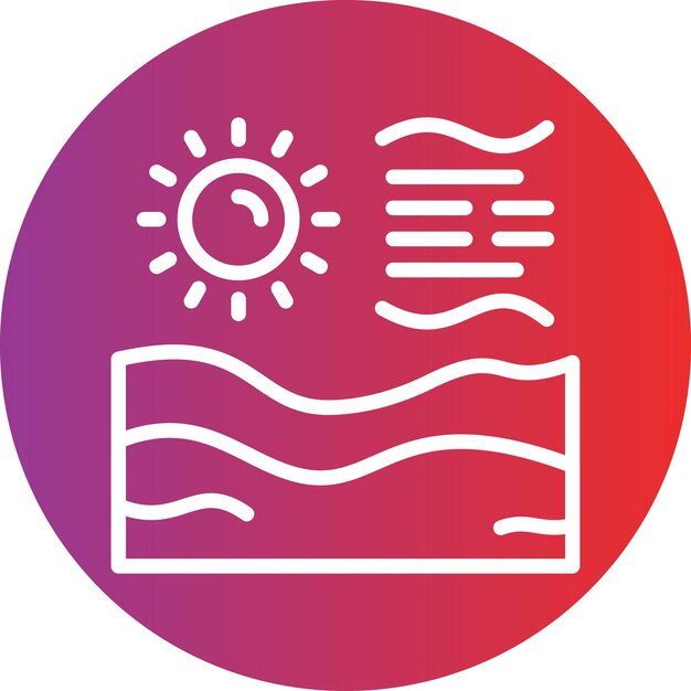 Diseño vectorial Estilo de icono de tiempo caluroso del desierto