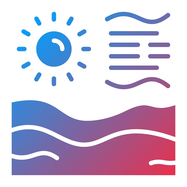 Diseño vectorial Estilo de icono de tiempo caluroso del desierto