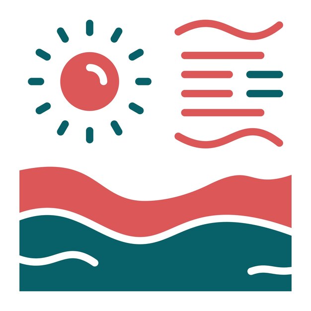 Diseño vectorial Estilo de icono de tiempo caluroso del desierto