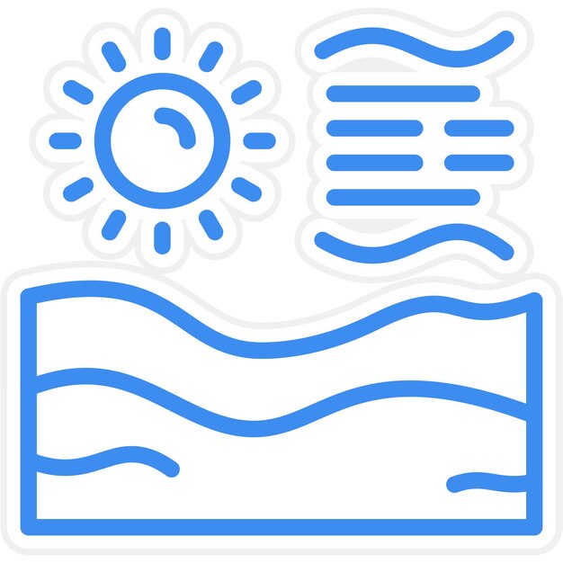 Diseño vectorial Estilo de icono de tiempo caluroso del desierto