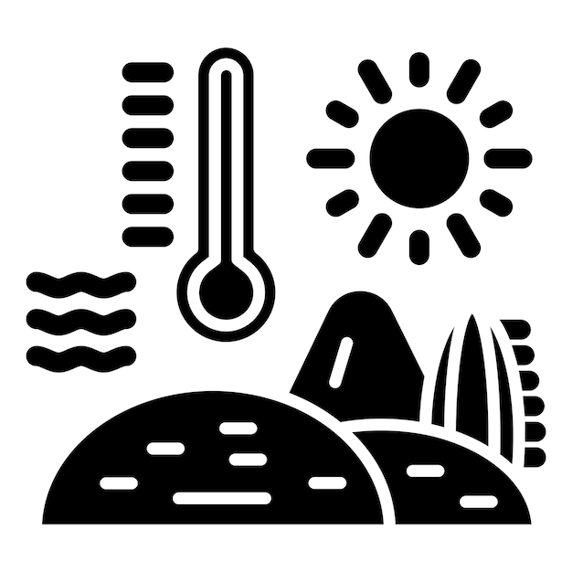 Diseño vectorial Estilo de icono de tiempo caluroso del desierto