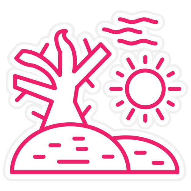 Diseño vectorial Estilo del icono del tiempo del desierto