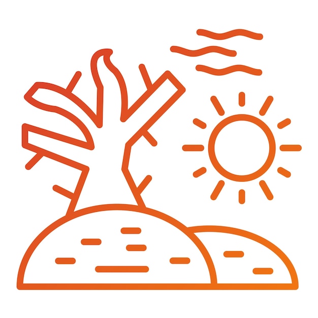 Diseño vectorial Estilo del icono del tiempo del desierto
