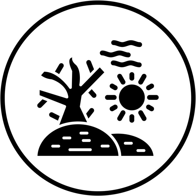 Diseño vectorial Estilo del icono del tiempo del desierto