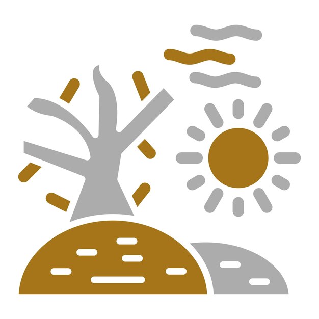 Diseño vectorial Estilo del icono del tiempo del desierto