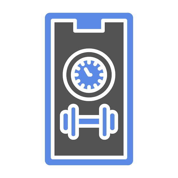 Diseño vectorial de estilo de icono de tiempo de gimnasio