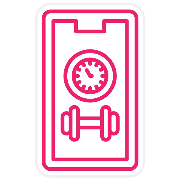 Diseño vectorial de estilo de icono de tiempo de gimnasio