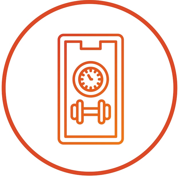 Diseño vectorial de estilo de icono de tiempo de gimnasio