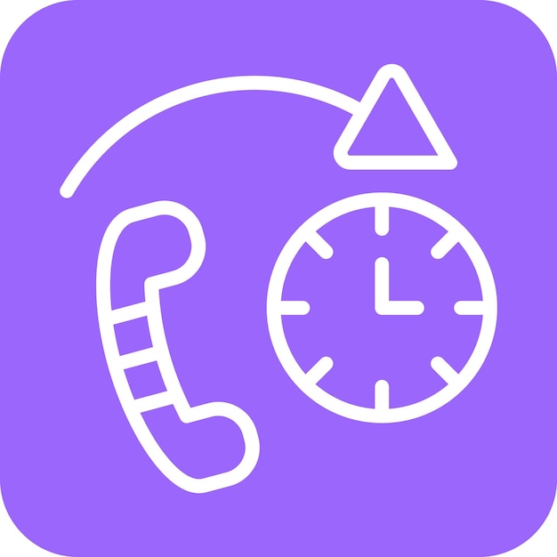 Diseño vectorial Estilo del icono del tiempo de llamada