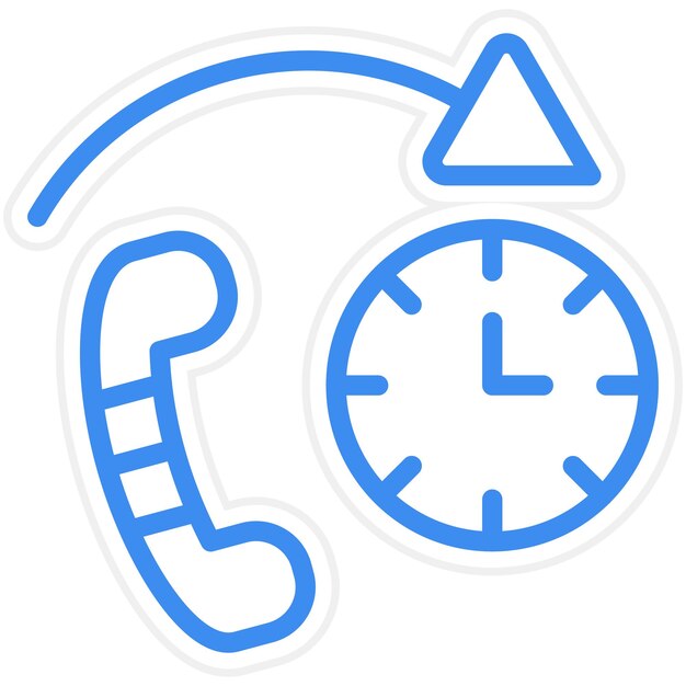Diseño vectorial Estilo del icono del tiempo de llamada