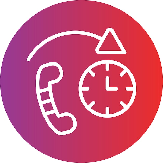 Diseño vectorial Estilo del icono del tiempo de llamada