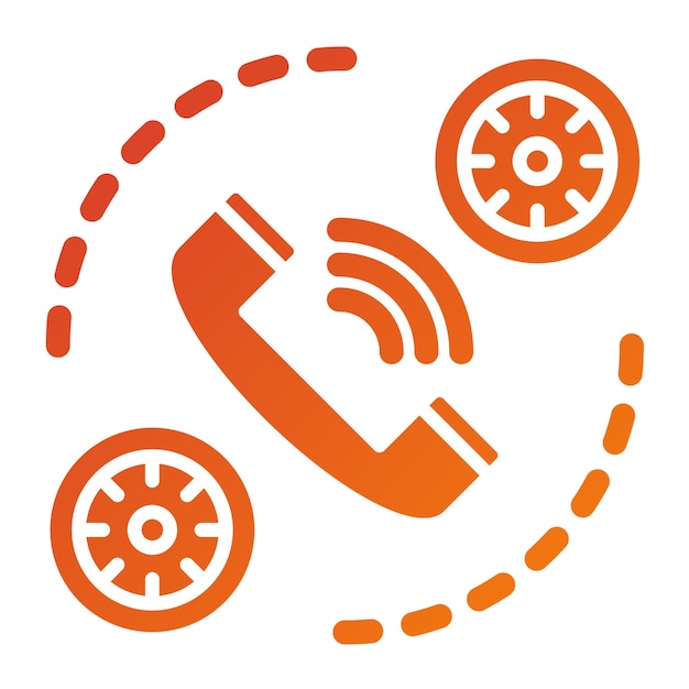 Diseño vectorial Estilo del icono del tiempo de llamada