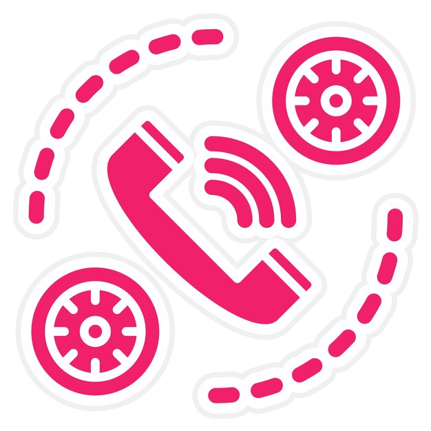 Diseño vectorial Estilo del icono del tiempo de llamada