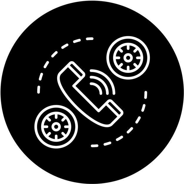 Diseño vectorial Estilo del icono del tiempo de llamada