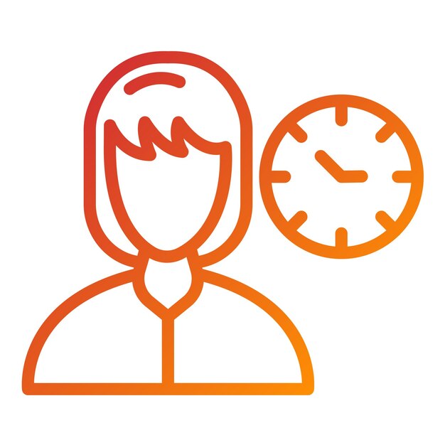 Diseño vectorial Estilo del icono de tiempo de trabajo