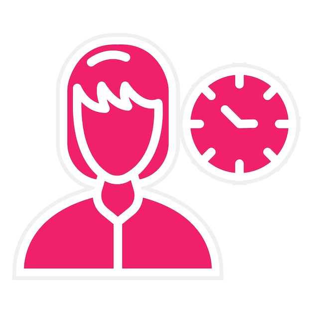 Diseño vectorial Estilo del icono de tiempo de trabajo