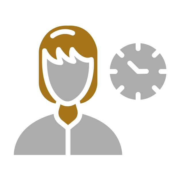 Diseño vectorial Estilo del icono de tiempo de trabajo