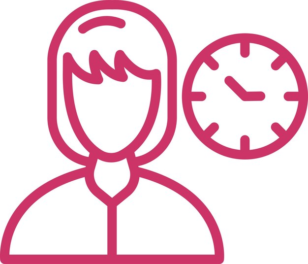 Diseño vectorial Estilo del icono de tiempo de trabajo