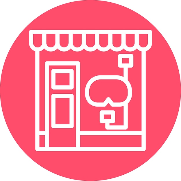 Diseño vectorial Estilo del icono de la tienda de buceo