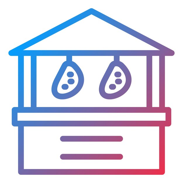 Diseño vectorial del estilo del icono de la tienda de carne