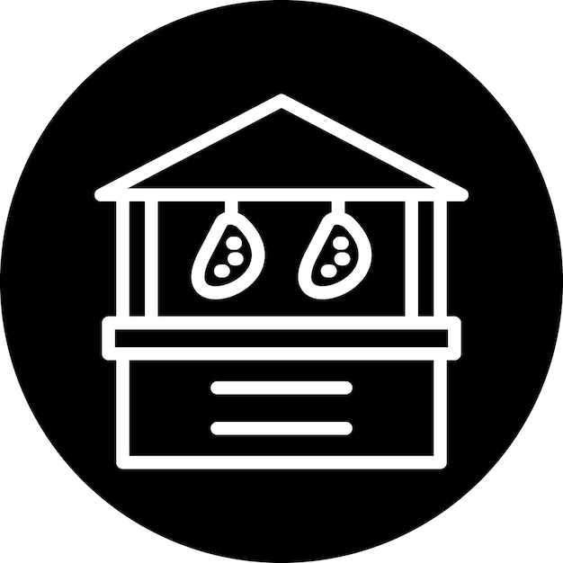 Diseño vectorial del estilo del icono de la tienda de carne