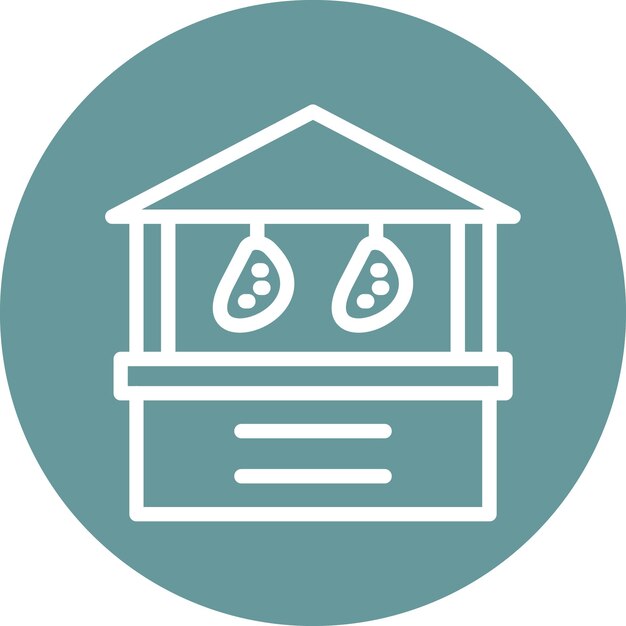 Diseño vectorial del estilo del icono de la tienda de carne