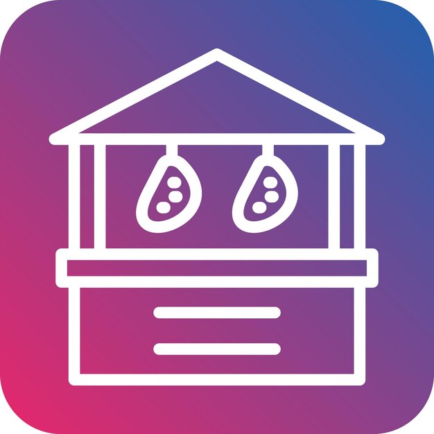 Diseño vectorial del estilo del icono de la tienda de carne