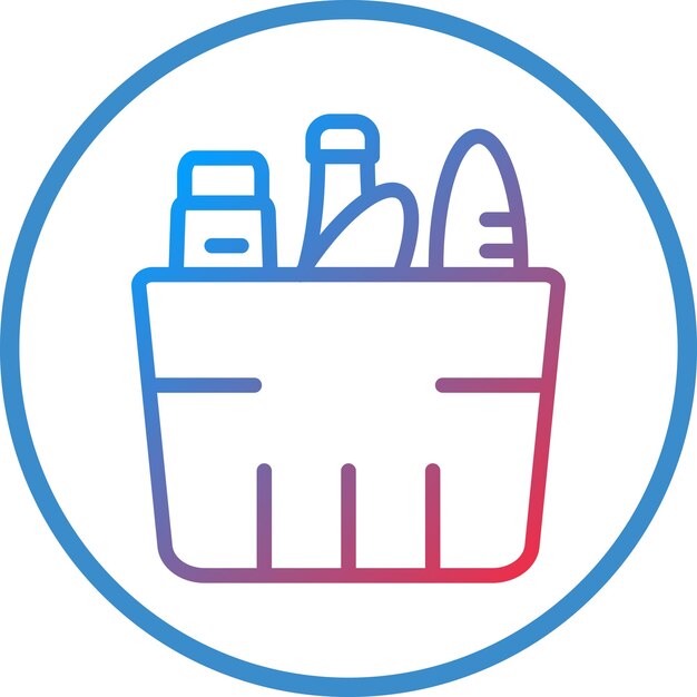 Diseño vectorial estilo del icono de la tienda de comestibles