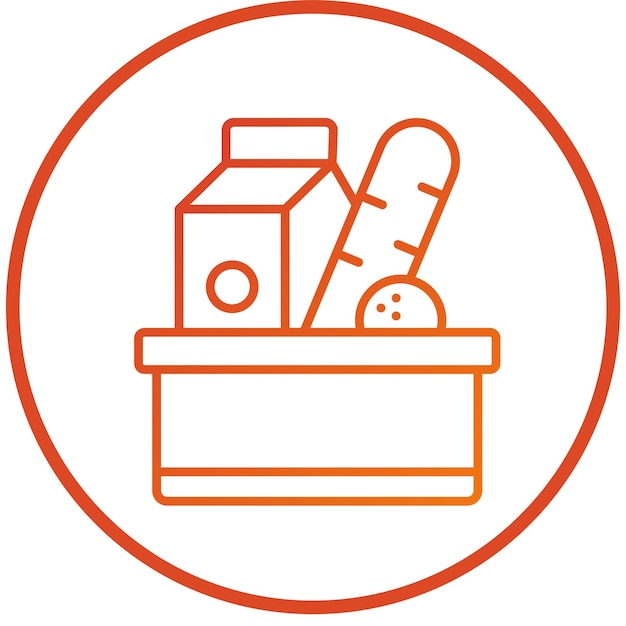 Diseño vectorial Estilo del icono de la tienda de comestibles