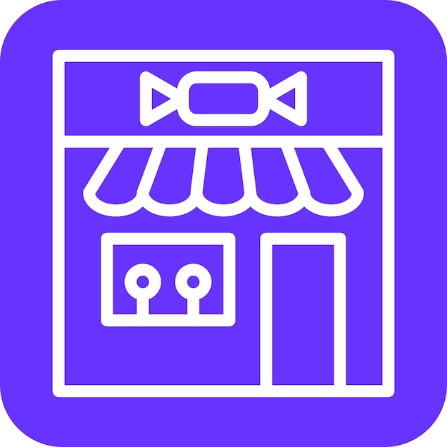 Vector diseño vectorial del estilo del icono de la tienda de dulces