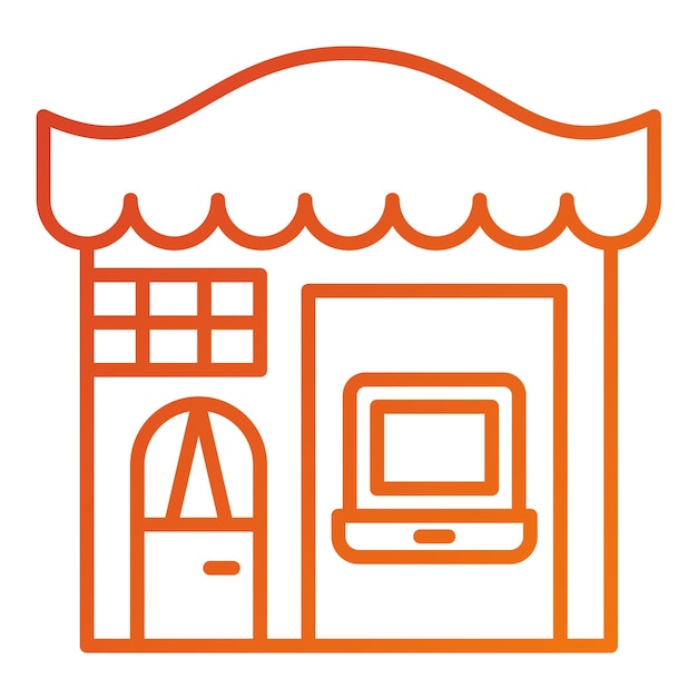 Diseño vectorial Estilo de icono de la tienda de electrónica