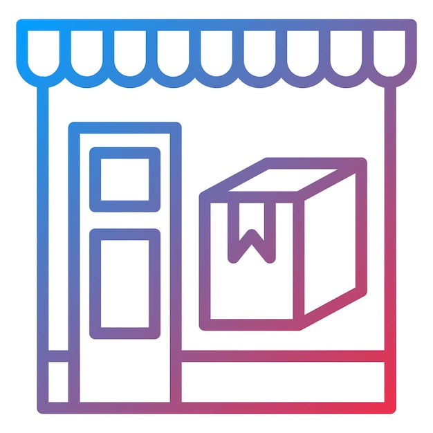 Diseño vectorial Estilo del icono de la tienda de entrega