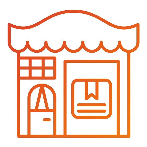 Diseño vectorial Estilo del icono de la tienda de entrega