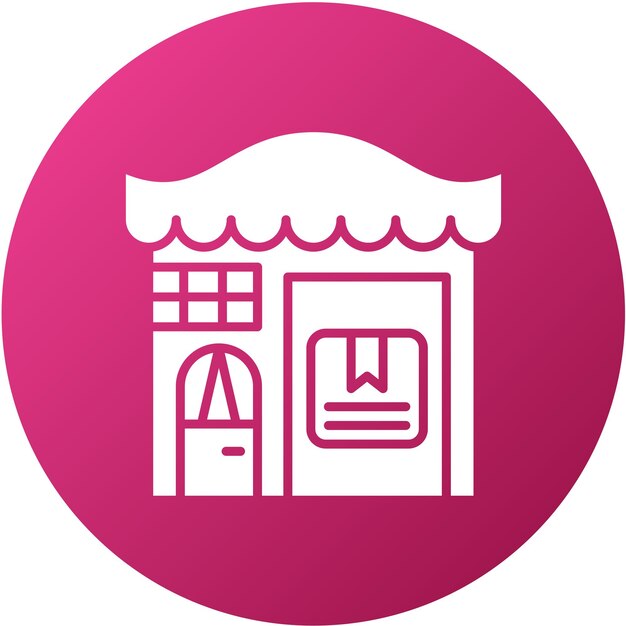 Diseño vectorial Estilo del icono de la tienda de entrega