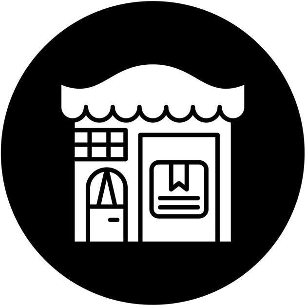 Diseño vectorial Estilo del icono de la tienda de entrega