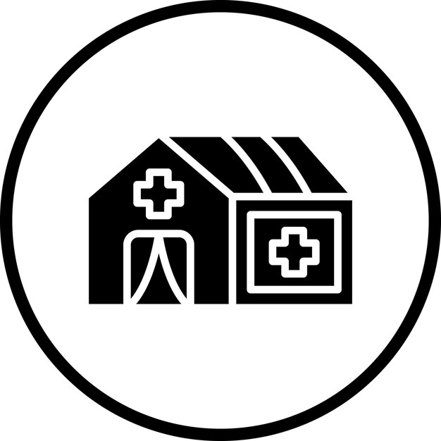 Diseño vectorial Estilo del icono de la tienda del hospital