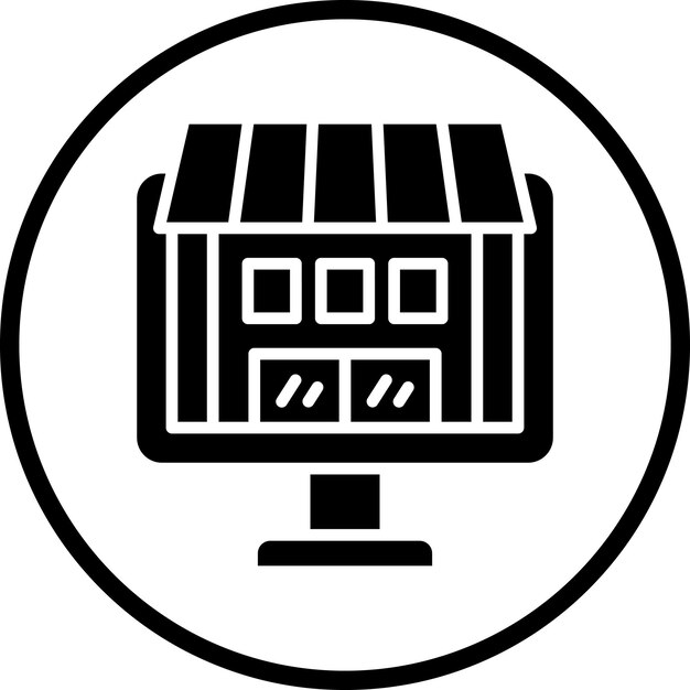 Diseño vectorial Estilo de icono de la tienda en línea