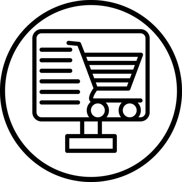 Diseño vectorial Estilo del icono de la tienda en línea