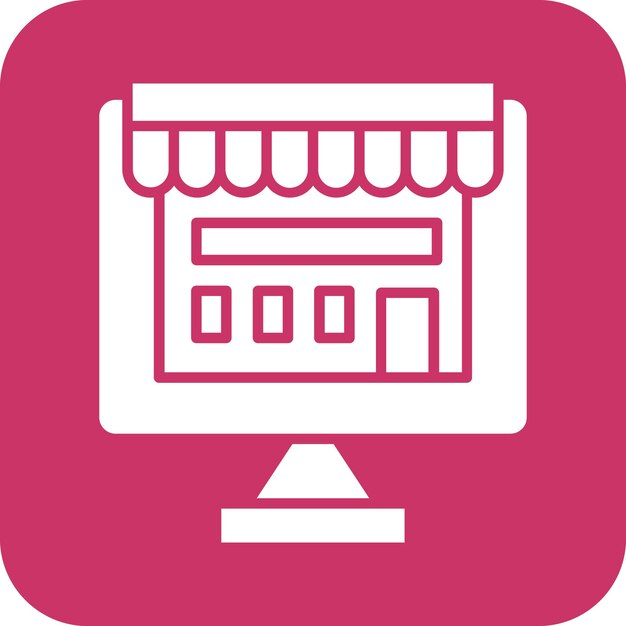 Diseño vectorial Estilo de icono de la tienda en línea