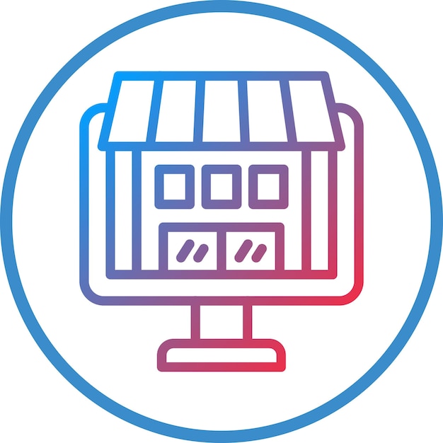 Diseño vectorial Estilo de icono de la tienda en línea
