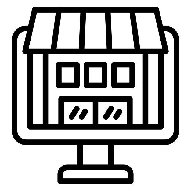 Diseño vectorial Estilo de icono de la tienda en línea