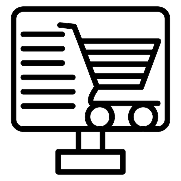 Diseño vectorial Estilo del icono de la tienda en línea