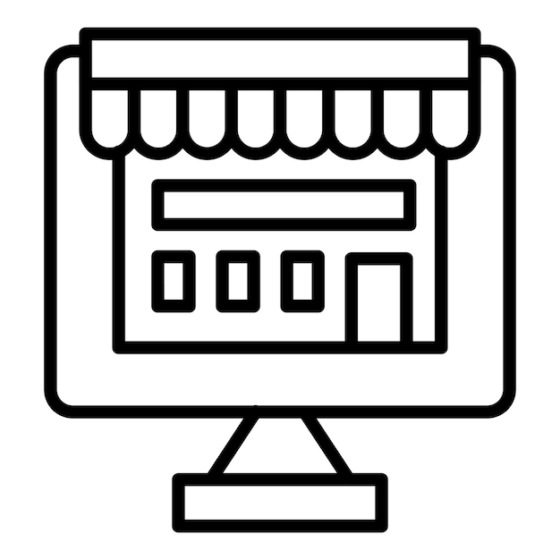 Diseño vectorial Estilo de icono de la tienda en línea