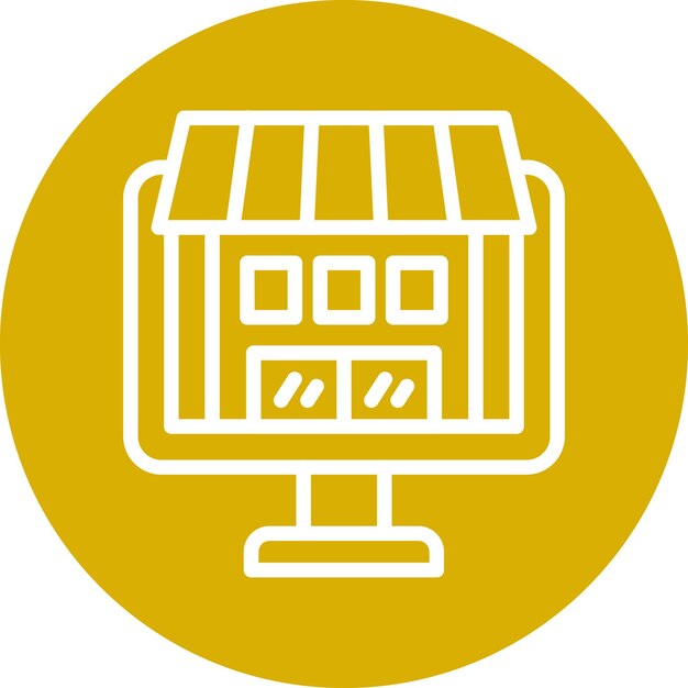 Diseño vectorial Estilo de icono de la tienda en línea