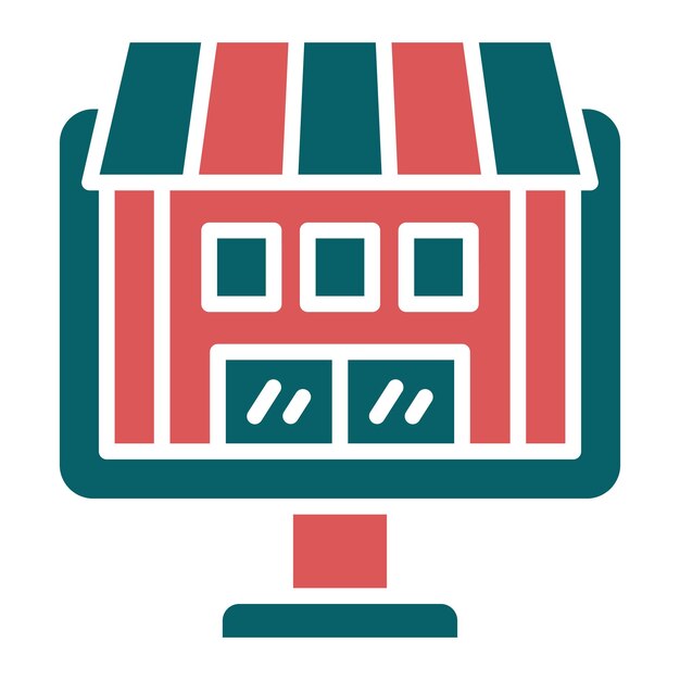 Diseño vectorial Estilo de icono de la tienda en línea