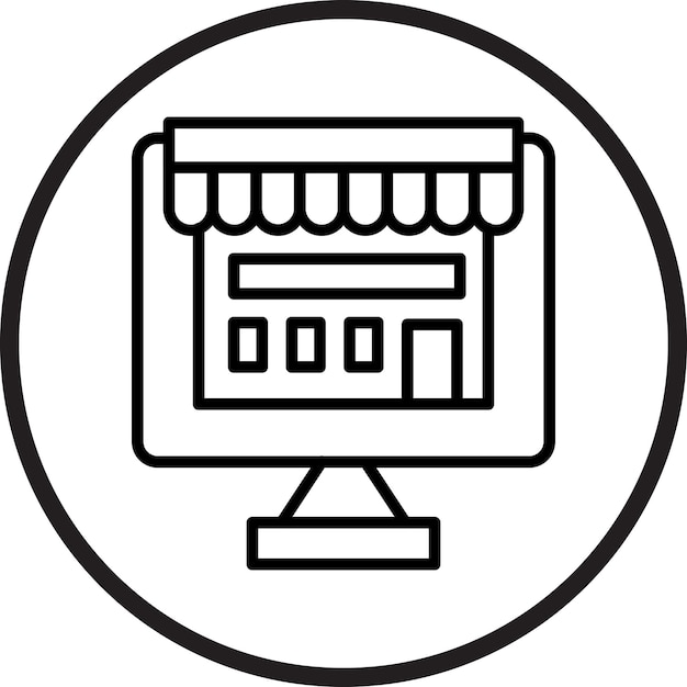 Diseño vectorial Estilo de icono de la tienda en línea