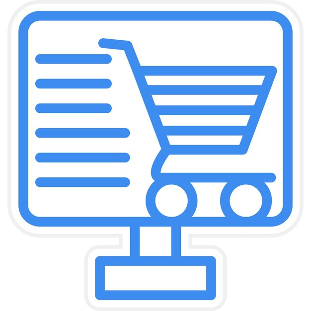Diseño vectorial Estilo del icono de la tienda en línea