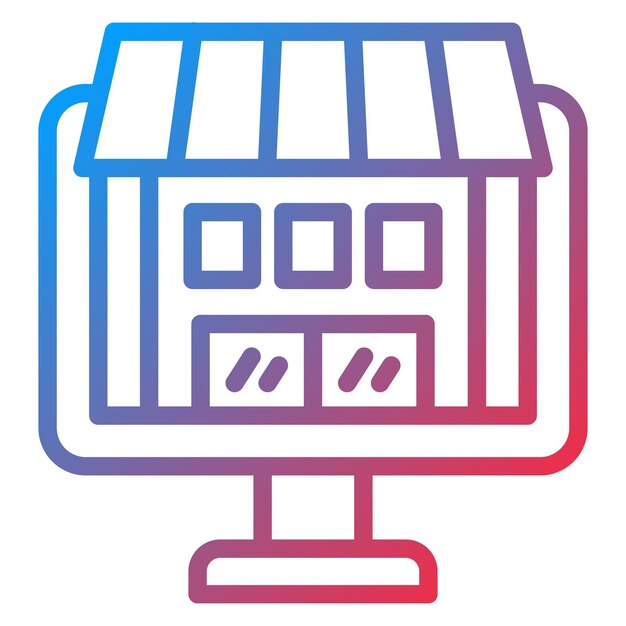 Diseño vectorial Estilo de icono de la tienda en línea