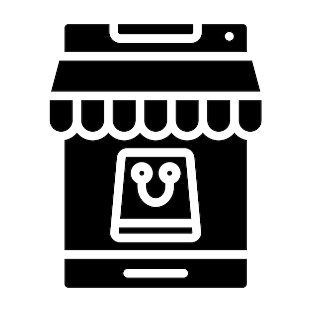 Diseño vectorial del estilo del icono de la tienda en línea